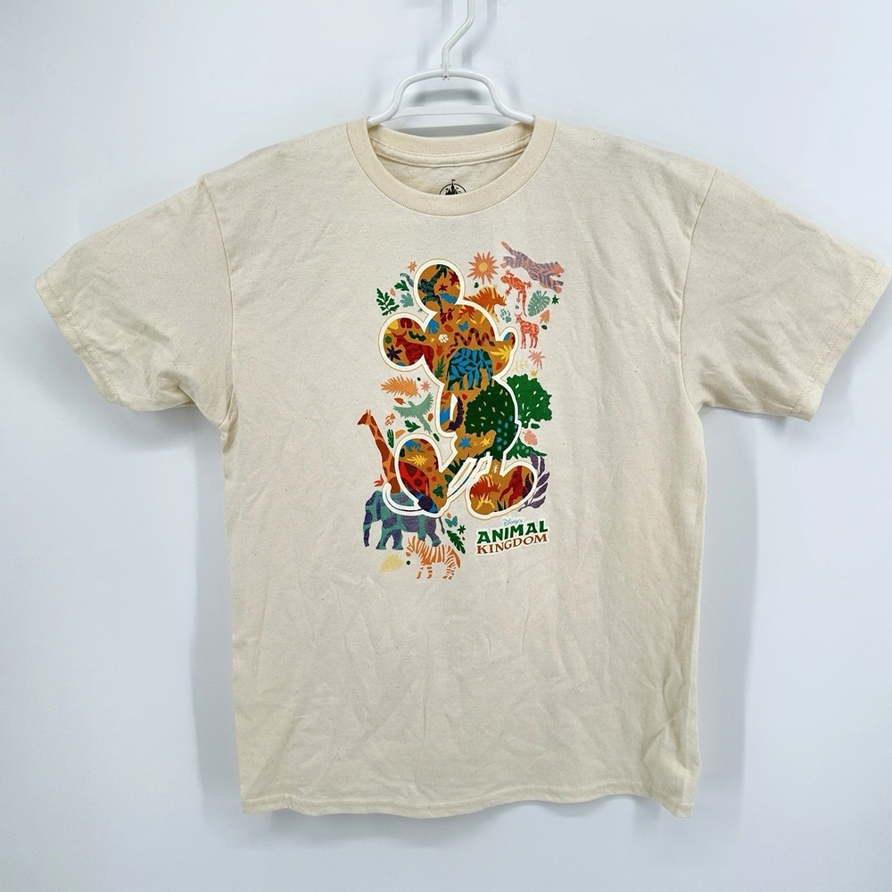 Disney Animal Kingdom Shirt Size M (Tag XL) Mickey Mouse Silhouette Animals